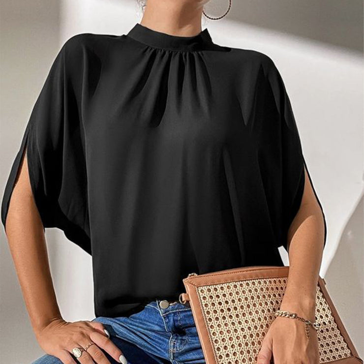 SpringStil® - Black short sleeve solid color top