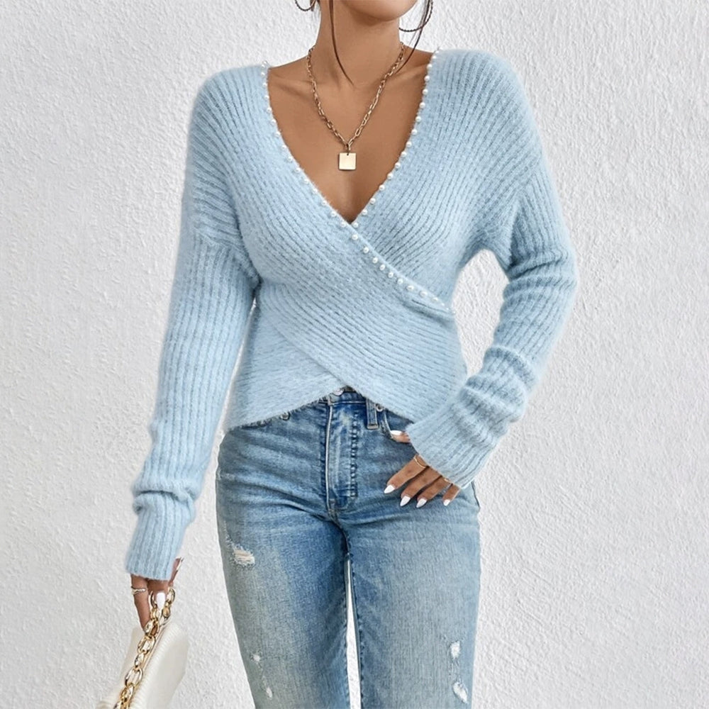 StrickSinn® - Fresh, plain-colored sweater with a V-neck